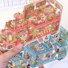 DIY Diorama Stickers,Scene‑Building Stickers,Girls Hobby,Creative Scene,3D Handmade Craft,Stress Relief Stickers,Leisure Fun Stickers,Hand Journal Decor - Mini 6.0 Capybara Forest RV - View 5