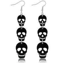 Pendientes de Acrílico Vintage de Halloween, Estilo Gótico Oscuro con Colgantes de Calabaza, Murciélago, Calavera y Fantasma, Joyería de Disfraz para Ambiente de Fiesta - Multicolor - Ver 5
