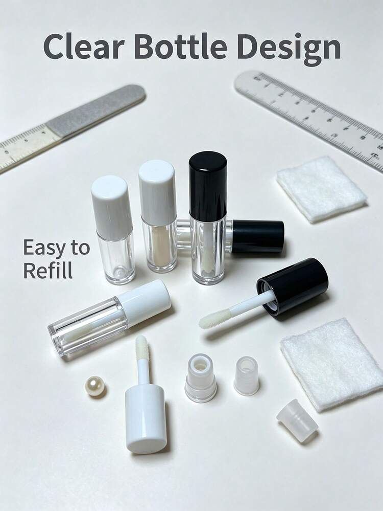Mini Travel Size Foundation And Serum Dispenser Bottles - Leak-Proof Portable Cosmetic Containers, Suitable For Liquid Foundation, Transparent Design, Perfect Travel Essential - Multicolor - View 1