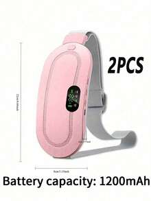 Menstrual Heating Pad, Portable USB Cable, Wireless, 6 Heating Levels, 6 Vibration Massage Modes, For Back And Abdominal Pain Relief - Pink - View 12