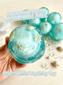 1 Buah/3 Buah Bola Squishy Bintang Laut Renyah ASMR - Mainan Remas yang Menggerogoti Cangkang, Mainan Pereda Stres untuk Anak & Dewasa - MultiWarna - View 7