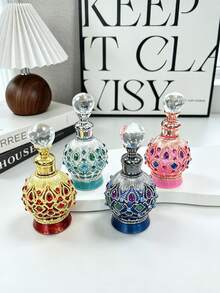 20ml Elegant Vintage-Style Rhinestone Enamel Dropper Bottle, Mini Refillable Container, Portable For Travel Or Holidays, Personal Care, Perfume And Essential Oil Decanter, Ideal Gift For Girls (Empty Bottle Only) - View 1