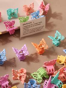 10/20/30/50/100pcs Colorful Hollow Butterfly Hair Claw Clips For Women, Side Clips, Forehead Bangs Clips, Braid Clips, Mini Elegant Princess Hair Accessories (Random Color) - Multicolor - View 5