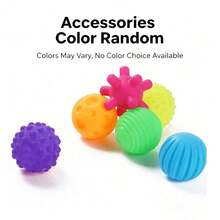 6pcs Baby Sensory Balls Soft Textured Tactile Massage Grip Balls Squeaky Teething Toys Suitable For Newborns Infants Montessori Early Learning Development Bath Play Gift Random Colors - Multicolor - View 13