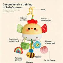 1PC Baby Soft Toy,Chick Pony And Crab Cartoon Style Toy,Fabric Activity Toy,Baby Stroller And Bed Hanging Toy,Baby Rattle Toy,Sensory Toy,Brain Game - Multicolor - View 5