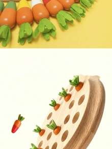 Carrot Baby Harvest Game - Montessori Children's Wooden Toy For Shape And Color Sorting And Matching Puzzle - Cognitive Development - Boys & Girls - Birthday Gift - Holiday Gift - Christmas Gift - Radish Memory Chess - View 8