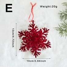 1件聖誕樹吊飾 勃艮地紅植絨糖果棒 蝴蝶花環 雪花鈴鐺 空心蝴蝶結 馬車 糖果馴鹿 英文標誌 聖誕裝飾 - 酒紅色 - 查看 17