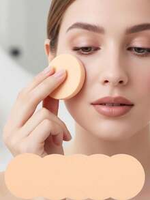 10/5/3/1pcs Makeup Sponges, Face Powder Puff Makeup Sponge, Used For Base Blending Makeup Sponge, Suitable For All Skin Types Beauty Foundation Powder Puff, Dry & Wet Use (Skin Tone, Round) - Multicolor - View 2