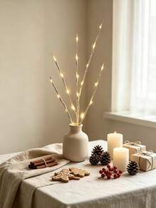 Battery-Powered Glowing Birch Branch Light, 70cm Realistic Tree Branch, Requires 2 AA Batteries, Switchable Battery Box, Suitable For Windowsill, Desktop, Christmas Autumn Winter Indoor Atmosphere, Vase Floral Arrangement, Home Holiday Decorative Lights - Birch Branch Lamp - View 10