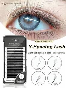 Winky Beauty 12 Rows Voluminous Pre-Made Lashes, 0.07mm Ultra-Fine Lash Extensions, Lightweight Pre-Made Lash Clusters, Lash Clusters, Individual Lashes, False Eyelashes - View 1