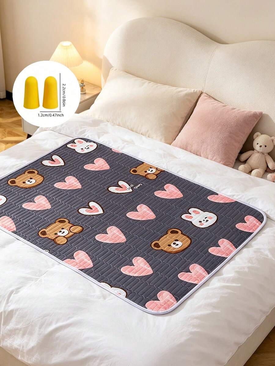 Reusable Washable Care Protection Pad, Cute Cartoon Pattern Design, Exquisite Craftsmanship, High-Quality Choice, Suitable For Multiple Scenarios And People, Soft And Breathable, Ensures Peaceful Sleep, Quick-Drying And Absorbent, 4Sizes - Multicolor - View 1