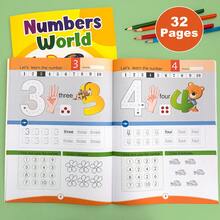 Lachilly Buku Latihan Menulis Huruf dan Menjiplak Angka, Buku Aktivitas Keterampilan Menulis Dasar, Materi Belajar Interaktif, Sumber Daya Kelas, Mainan Edukatif - YY049-2 Buku Latihan Menulis Angka - View 2