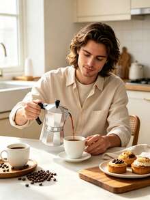 Aluminum Moka Pot: Brews Rich, Flavorful Coffee. Features A Non-Slip, Heat-Insulating Handle For Handling. Easy To Disassemble And Clean. Ideal For Home Use With Simple Operation. - Multiple Specifications - View 5