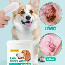 Pet Finger Sleeve Wipes, Suitable For Dogs, Cats And Pets, Used For Cleaning Ears And Removing Dirt - Uscented - View 1