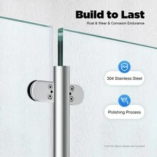 Heavy‑Duty Stainless Steel Glass Fence Clips, With Firm Mounting Screws, Suitable For Indoor Outdoor Square Post Installation - C - View 7