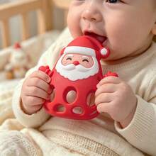1 món đồ chơi lắc bằng silicone hình ông già Noel, bóng cầm tay có chuông, quà Giáng sinh cho bé - Nhiều màu - Xem 7