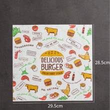 50/100 tờ giấy gói thực phẩm hamburger sandwich, giấy chống thấm dầu cho bánh cuộn hamburger, giấy gói, giấy lót chống thấm dầu cho bánh ngọt và bánh mì, giấy nướng không dính cho nhà bếp và dịch vụ ăn uống, đồ dùng thiết yếu cho nhà bếp và nhà hàng - Nhiều màu - Xem 5