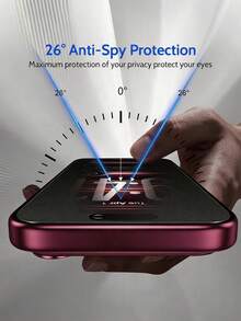 2pcs Privacy Anti-Spy Matte Screen Protector, Full Coverage, Smooth Touch, Anti-Fingerprint, Glare-Resistant, Easy Installation, Compatible With IPhone 17 Pro Max/17 Pro/17 Air/17/16E/16 Pro Max/16 Pro/16 Plus/16/15 Pro Max/14 Pro Max/13 Mini/12/11/XS MAX/XR/8+/7 Plus Series - Black - View 4