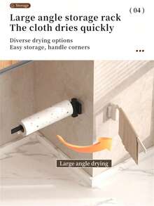 Kitchen Sink Organizer Rack Wall-Mounted Rotating Storage Rack Dishcloth Holder Towel Rack Sink Draining Rack No-Drill Bathroom Towel Bar Suitable For Home Kitchen And Bathroom Kitchen Supplies Kitchen Accessories Kitchen Tools - Style B - View 7