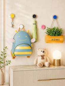 4pcs Self-Adhesive Wall Hooks, Waterproof Hooks, Key Hooks, Coat Hooks, Towel Hooks, Bathroom Hooks, Bedroom Hooks, Behind Door Hooks, Kitchen Hooks, Multi-Functional Storage Rack, Suitable For Home Life, Home Decor, Bedroom Decor, Perfect For Kitchen And Bathroom, Living Room - Multicolor - View 1