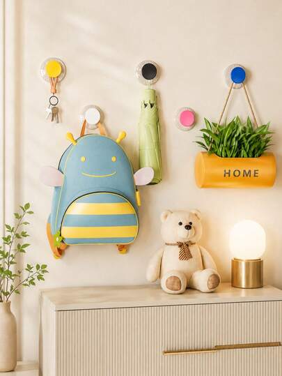 4pcs Self-Adhesive Wall Hooks, Waterproof Hooks, Key Hooks, Coat Hooks, Towel Hooks, Bathroom Hooks, Bedroom Hooks, Behind Door Hooks, Kitchen Hooks, Multi-Functional Storage Rack, Suitable For Home Life, Home Decor, Bedroom Decor, Perfect For Kitchen And Bathroom, Living Room