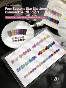 ANNIES 12ml20 Warna Four Seasons Star Remote Broken Diamond Gel Nail Polish Set, Jenis Baru Gel Kuku Disco Broken Diamond Reflektif Kilat yang Meledak untuk Salon Kuku - MultiWarna - View 2