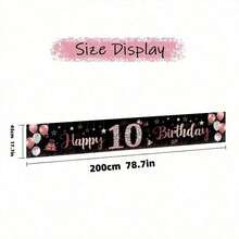 2D Flat 1pc Rimbol Polyester Birthday Banner Set - Versatile Garden Party Decoration For All Seasons, Black And Rose Gold, Suitable For 10th, 13th, 16th, 18th, 20th, 21st Birthday, Outdoor Photo Backdrop - A - View 9