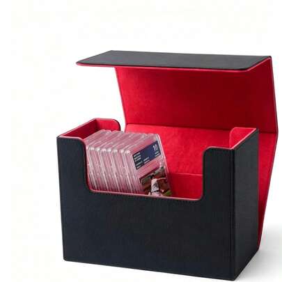 Premium Grade Card Storage Box, PU Leather Box Suitable For PSA BGS Encapsulated Cards, Suitable For 3"X4" Hard Card Collection And Trading Card Storage Box