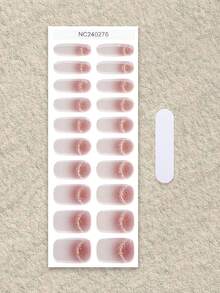 Nail Stickers Color Gradient DIY Self Adhesive DIY Art Decals Strips Manicure Decorations Suitable For Home, Workplace, Outdoor Travel, Gift Giving, Salon - Baby Pink - View 3