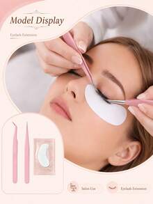 25pcs/17pcs/7pcs/3pcs/1pc Eyelash Extension Tool Set For Women, Lash Tweezers Set With Anti-Static Non-Slip Handle, Eyelash Isolation Pad, Individually Packaged Eye Patches, Eyelash Extension, Easy To Use, Eyelash Extension Patch Set, Eyelash Perm, Eyelash Tinting, Suitable For Professional Salon And Personal Use, Lower Eyelid Gel Pads, DIY Eyelash Extension Supplies - Multicolor - View 4