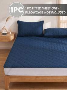 1pc Waterproof Quilted Mattress Protector, Elastic Band, Soft Comfortable Breathable, Suitable For Single/Double/Queen/King Size Bed, Machine Washable, Dust-Proof Protection, Only 1pc Mattress Cover, Summer Back To School - Azure Blue - View 2