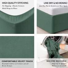 DUJUIKE Velvet Bed Frame Cover, Bed Skirt, Can Replace Traditional Bed Skirt, Suitable For Standard Double, Queen And King Size Beds - Pine and Cypress Green - View 8