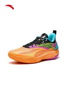 Anta Men's Low-Top Basketball Shoes Breathable Mesh Nitrogen Technology Rebound Sports Shoes - Orange/Green/Purple - View 4