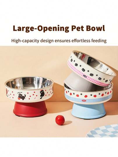 Pet Stainless Steel Bowl, Anti-Slip Large Capacity, Dog Bowl, Cat Elevated Bowl, Neck-Protecting Pet Bowl, Anti-Tip Dog Bowl, Dog Accessories, Cat Stuff, Dog Stuff, Dog Supplies, Cat Bowl, Dog Bowl, Cat Accessories, Cat Food Bowl, Kitten Supplies