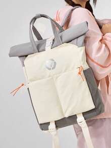 myco bags Tas Ransel Gaya Jalanan Amerika, Niche, dengan Bordir Huruf, Desain Keren dan Manis, Tas Travel untuk Laptop 15,6 Inci - MultiWarna - View 3