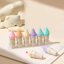 6pcs/Set Portable Mini Fluorescent Pens, Sweet Cone Design - Sets - View 7