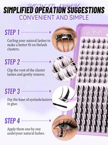 320 Clusters DIY False Eyelash Clusters, Exquisite Eye Makeup, Ultra-Thin Soft Lightweight, Suitable For Beginners To Use At Home, Applicable For Daily Dates, Parties, Music Festivals And Halloween Makeup, Cartoon Eyelashes - C - View 7