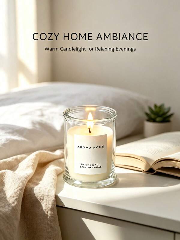 1pc Luxury Scented Candle Gift, Suitable For Birthday, Wedding, Thanksgiving And Christmas Decoration, Create Warm Atmosphere, Suitable For Home Decor And Graduation Gift, Long-Lasting Indoor Fragrance, Graduation Gift