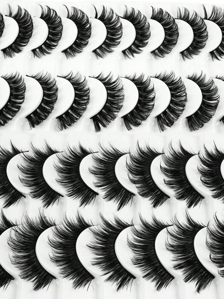 MAANGE 20 Pairs Dense Cartoon Cat Eye False Eyelashes, Mixed 2 Styles Russian Curl, Fine Band Cat Eye Tail Extended Strip Lashes, Natural Eyelashes, Multi-Layer Soft, Suitable For Natural Makeup, Applicable For Dating And Travel, Gift For Women, Eyelashes, False Eyelashes, Strip Lashes - Multicolor - View 10