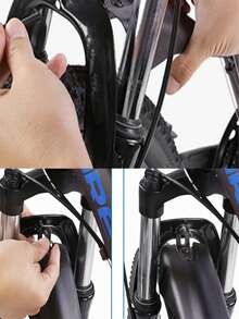 1 Set Bicycle Fender Set Portable And Adjustable Road Mountain Bike Riding Tires Front And Rear Fender High Quality Convenient Mudguards Are Suitable For Mountain Bikes And Road Bikes - Black - View 7