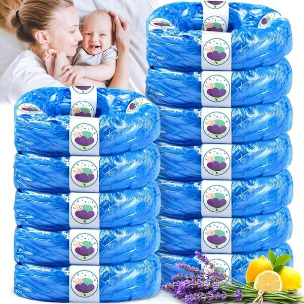 Blue Universal Diaper Bucket Replacement Bag -Leak-Proof And Odor-Proof PEVA Material, Easy To Tear And Durable, Suitable For Diaper Disposal, Suitable For Multiple Brand Trash Cans (Not Reusable)