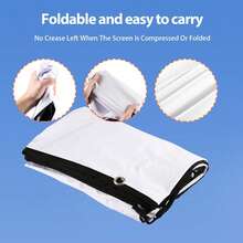 16:9 Foldable White Projector Screen, Wrinkle-Resistant Soft Fabric, Portable Home Theater Movie Screen - White - View 4