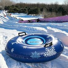 Yucalo Snow Tube, Heavy Duty Cold-Resistant Snow Sled With Handle, Multiple Colors (Green, Pink, Blue), Large Round Snow Sled For Winter Outdoor Snow Mountain Fun - Multiple Styles - View 7