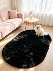 1pc Black Silk Fur Decorative Rug, Love & Healing Bedroom Decor, Small Rug, Carpet, Home Decor, Living Room Rug, Living Room Small Rug, Bedroom Rug, Living Room Home Decor, Outdoor Rug, Washable Rug - Multicolor 8 - View 3