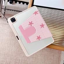 1件粉色與白色垂直條紋海星印花360度旋轉平板保護殼，相容於iPad 11/A16/10代/Air4/5/6/Pro 12.9/10.2/10.9，相容於Galaxy Tab A8/A9 Plus/S6 Lite/S7/S9FE PLUS，相容於小米，適用於辦公、旅行與居家使用，相容於Oppo Pad、MatePad、Pad、Honor Pad、Pad - 彩色 - 查看 5
