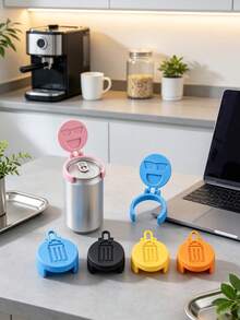 1pc Portable Can Lid Protector, Dust-Proof Sealing Cover For Carbonated Drinks, Beer And Soft Drink Cans, Reusable Flip-Top Hygienic Can Lid, Fun Cartoon Style, Suitable For Kitchen, Home, Cafe, Restaurant, Party, Picnic And Travel - View 2