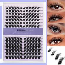 LIMEIKAI 168Pcs C‑Curl Fox Eye Slanted Lash Clusters, Mixed 12‑18mm DIY Individual False Eyelashes, Easy To Apply For Dating, Party, Travel, Festival & Photo Makeup - View 6