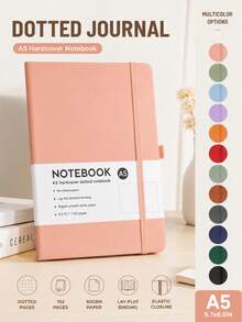 1pc A5 Hardcover Dot Grid Notebook, 192 Pages Bullet Journal, Portable Notebook With Elastic Band And Pen Loop, Suitable For Writing, Planning, Journaling, School, Office And Learning - A5 - View 2