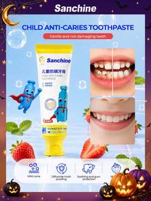 Sanchine 儿童防龋牙膏，草莓味，温和无氟配方，呵护健康笑容 - Strawberry - 查看 1