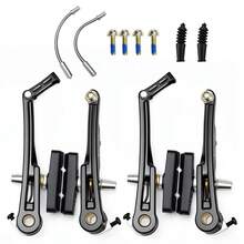 Bike V Brake Set Aluminum Alloy 124.5mm Long Arm Front Rear Linear Pull Calipers 55mm Brake Pads For MTB City Folding Bicycle - Apricot - View 3
